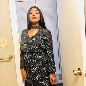 Vintage look- Blue floral Maxie dress